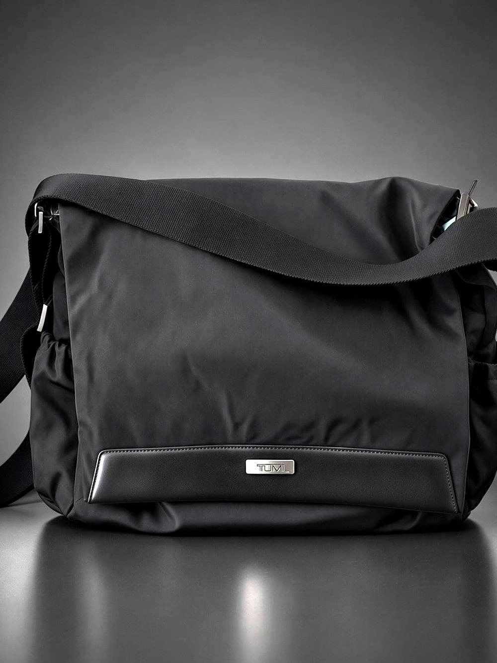 TUMI Black Diaper Bag